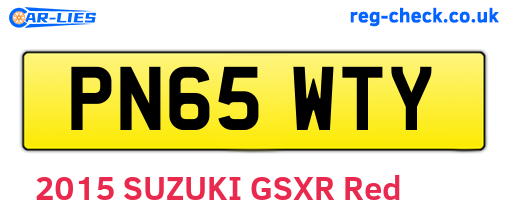 PN65WTY are the vehicle registration plates.