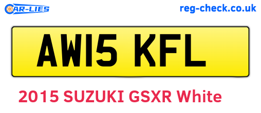 AW15KFL are the vehicle registration plates.