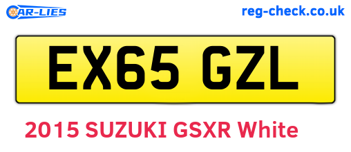 EX65GZL are the vehicle registration plates.