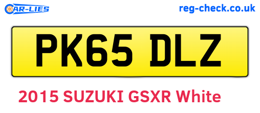 PK65DLZ are the vehicle registration plates.