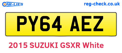 PY64AEZ are the vehicle registration plates.