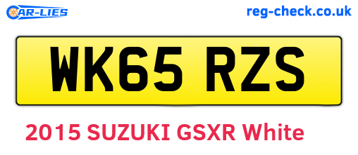 WK65RZS are the vehicle registration plates.