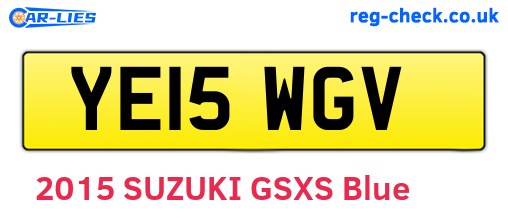 YE15WGV are the vehicle registration plates.