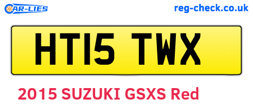 HT15TWX are the vehicle registration plates.