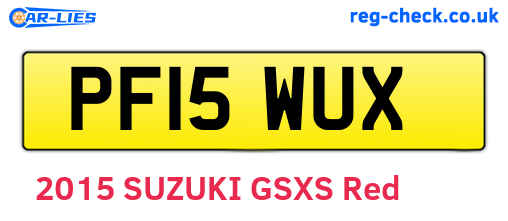 PF15WUX are the vehicle registration plates.