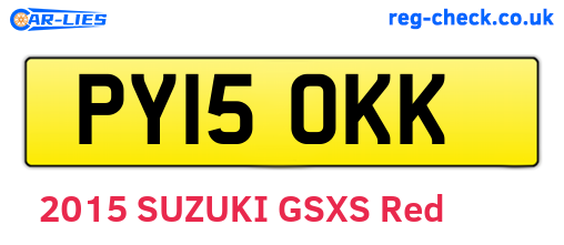 PY15OKK are the vehicle registration plates.
