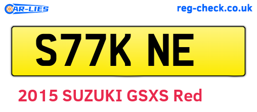 S77KNE are the vehicle registration plates.