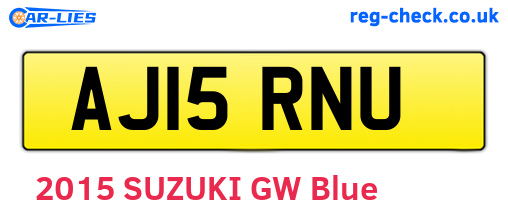 AJ15RNU are the vehicle registration plates.