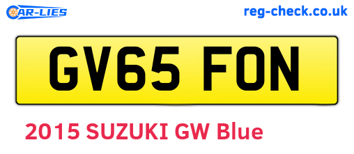 GV65FON are the vehicle registration plates.