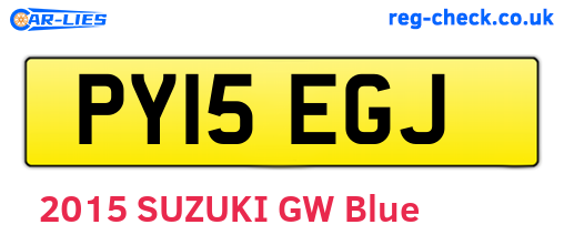 PY15EGJ are the vehicle registration plates.