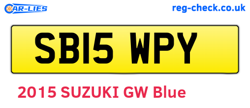 SB15WPY are the vehicle registration plates.