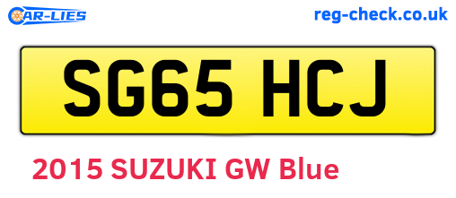 SG65HCJ are the vehicle registration plates.