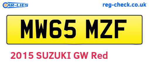 MW65MZF are the vehicle registration plates.