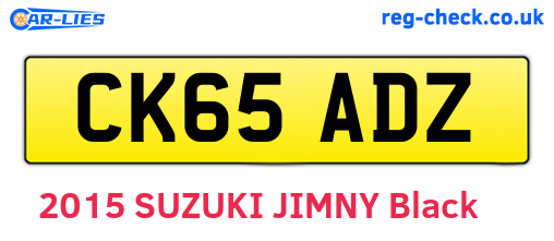 CK65ADZ are the vehicle registration plates.