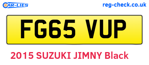 FG65VUP are the vehicle registration plates.