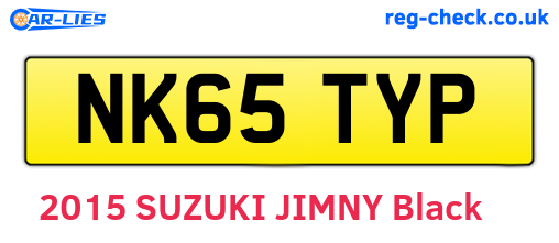 NK65TYP are the vehicle registration plates.
