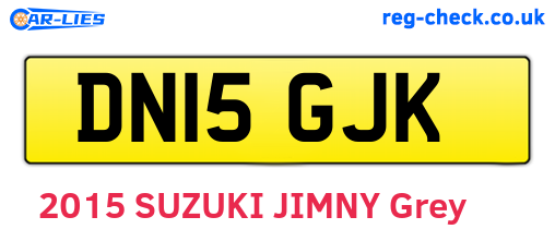 DN15GJK are the vehicle registration plates.