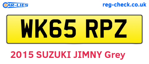 WK65RPZ are the vehicle registration plates.