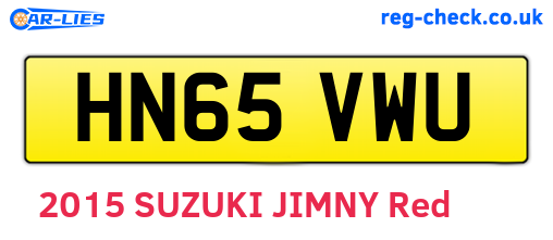 HN65VWU are the vehicle registration plates.