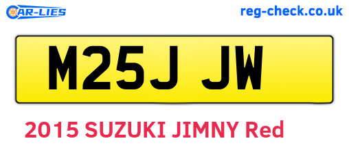 M25JJW are the vehicle registration plates.