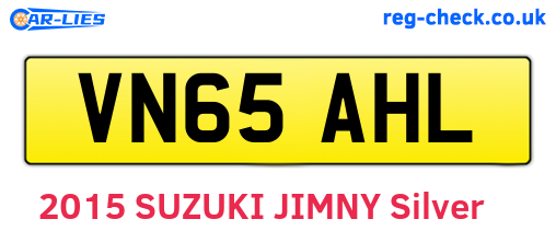 VN65AHL are the vehicle registration plates.