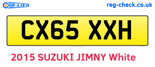 CX65XXH are the vehicle registration plates.
