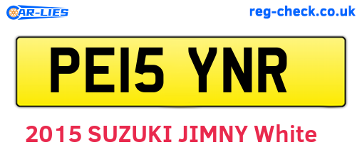 PE15YNR are the vehicle registration plates.