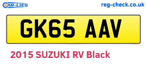 GK65AAV are the vehicle registration plates.