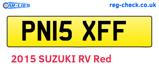 PN15XFF are the vehicle registration plates.