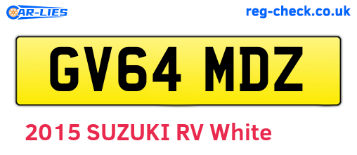 GV64MDZ are the vehicle registration plates.