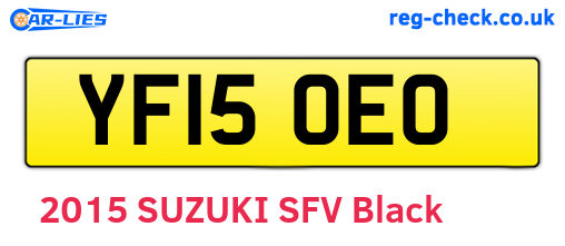 YF15OEO are the vehicle registration plates.
