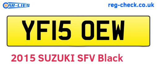 YF15OEW are the vehicle registration plates.
