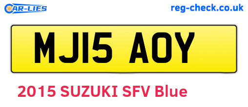MJ15AOY are the vehicle registration plates.