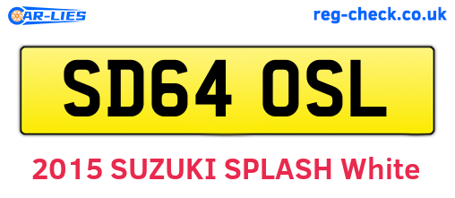 SD64OSL are the vehicle registration plates.