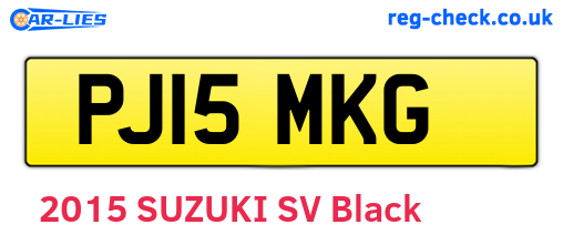 PJ15MKG are the vehicle registration plates.
