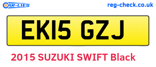 EK15GZJ are the vehicle registration plates.