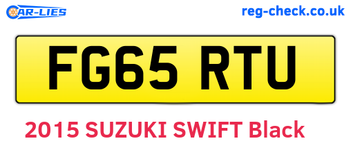 FG65RTU are the vehicle registration plates.