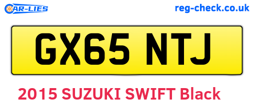GX65NTJ are the vehicle registration plates.