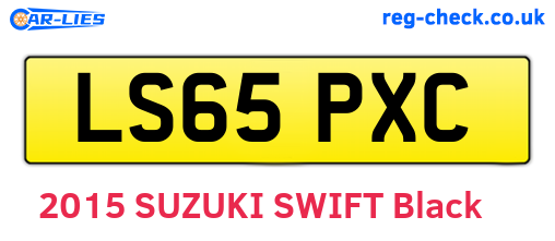 LS65PXC are the vehicle registration plates.