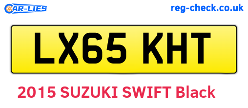 LX65KHT are the vehicle registration plates.