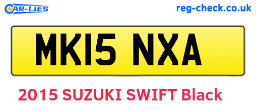 MK15NXA are the vehicle registration plates.