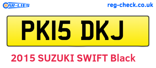 PK15DKJ are the vehicle registration plates.