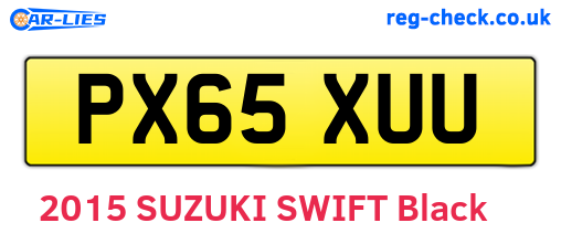 PX65XUU are the vehicle registration plates.