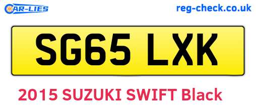 SG65LXK are the vehicle registration plates.