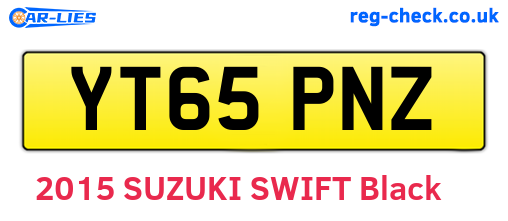 YT65PNZ are the vehicle registration plates.