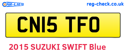 CN15TFO are the vehicle registration plates.