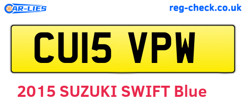 CU15VPW are the vehicle registration plates.