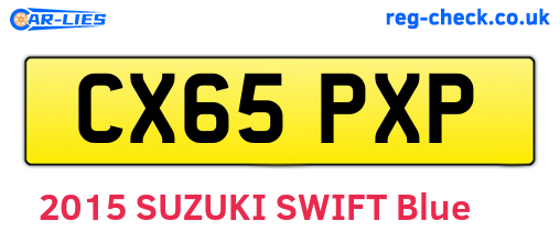 CX65PXP are the vehicle registration plates.