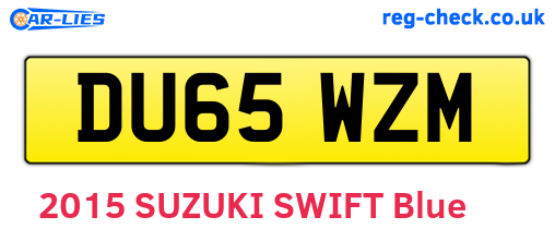 DU65WZM are the vehicle registration plates.