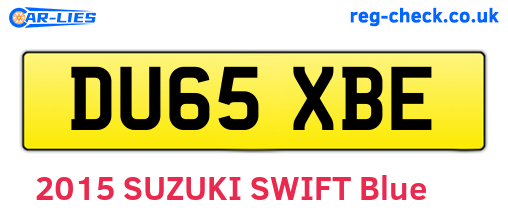 DU65XBE are the vehicle registration plates.